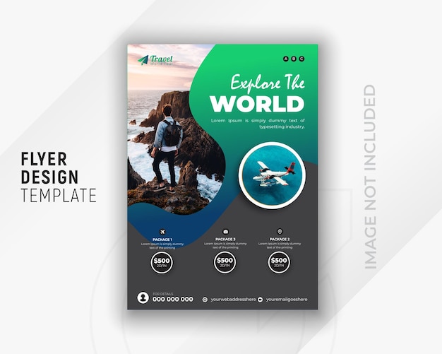 Vector travel and tour business flyer social media post template