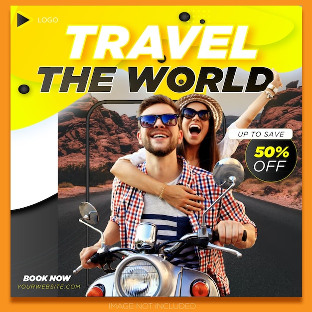 Travel tour instagram post or modern social media post template