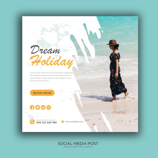 Travel tour instagram post or social media post template