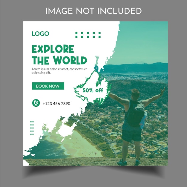 travel tour social media post template adventure Instagram post template