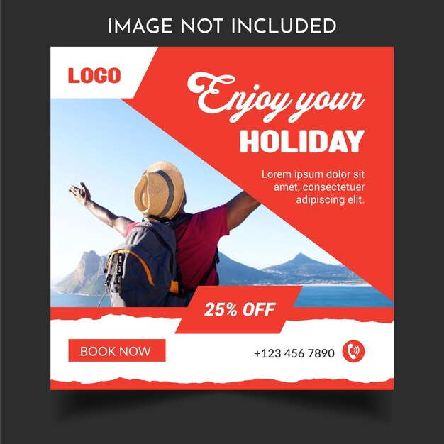 travel tour social media post template adventure Instagram post template