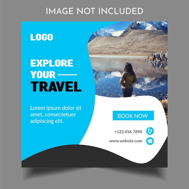 travel tour social media post template adventure Instagram post template