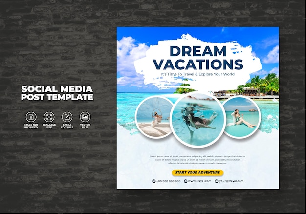 TRAVEL AND TOURISM AGENCY INSTAGRAM POST FOR SOCIAL MEDIA POST DESIGN TEMPLATE