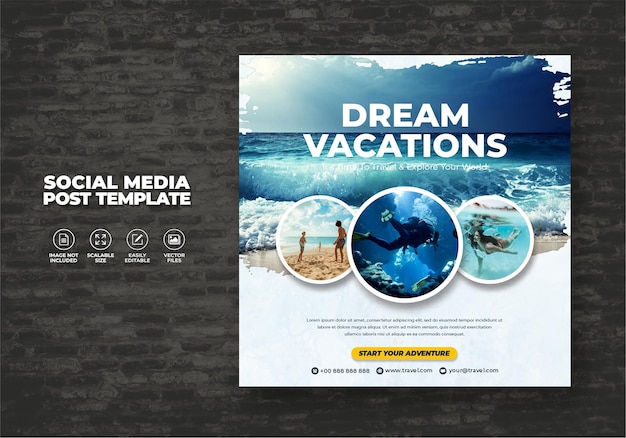 TRAVEL AND TOURISM AGENCY INSTAGRAM POST FOR SOCIAL MEDIA POST DESIGN TEMPLATE