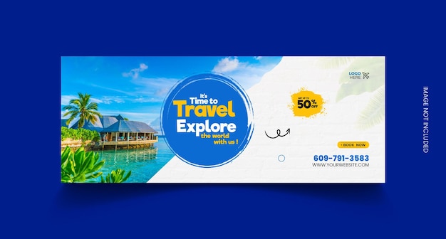 Vector travel and tourism facebook cover template