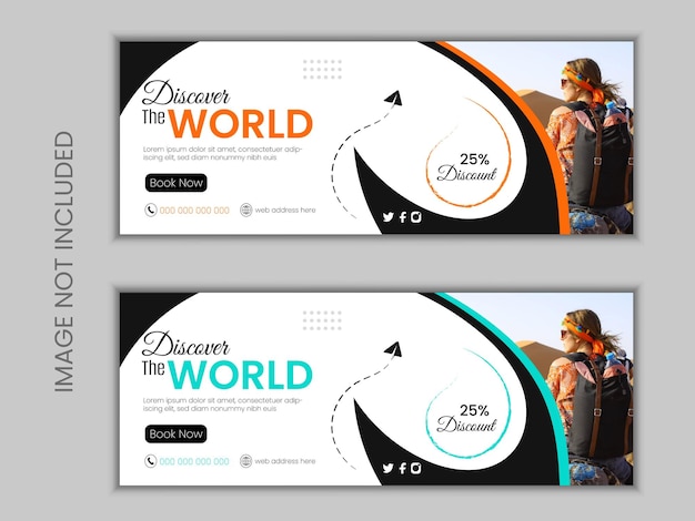 Vector travel and tourism facebook cover template