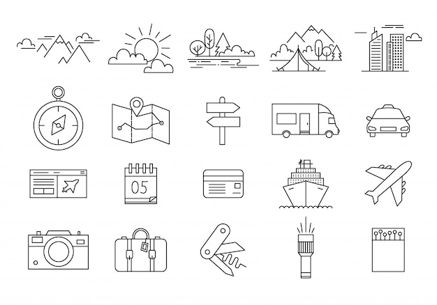 Travel and tourism icon set