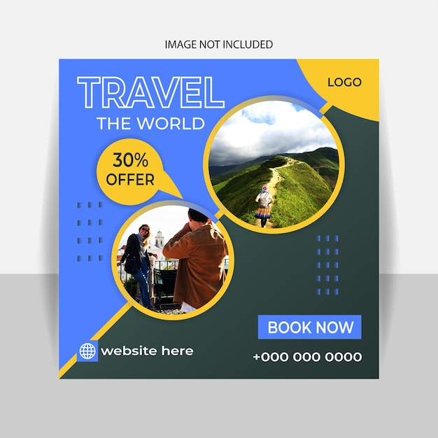 Travel and Tourism Instagram post or social media post and ready template