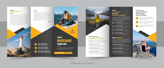 Travel and tourism tri fold brochure template