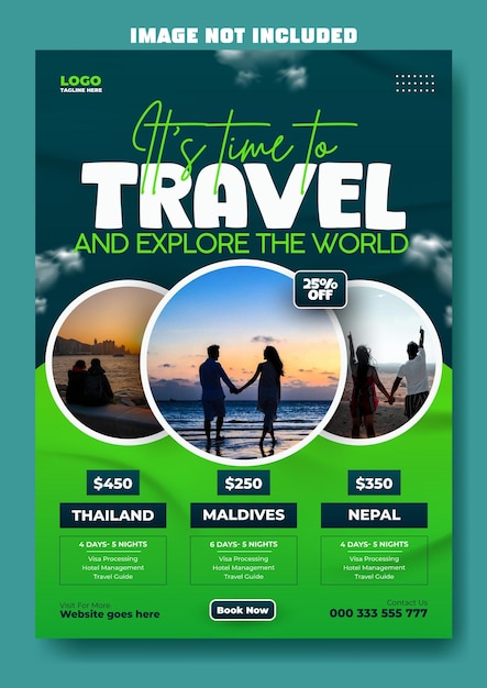 Travel and tours adventure flyer template design