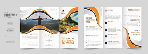 Travel trifold brochure template