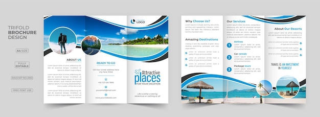 Travel trifold brochure template