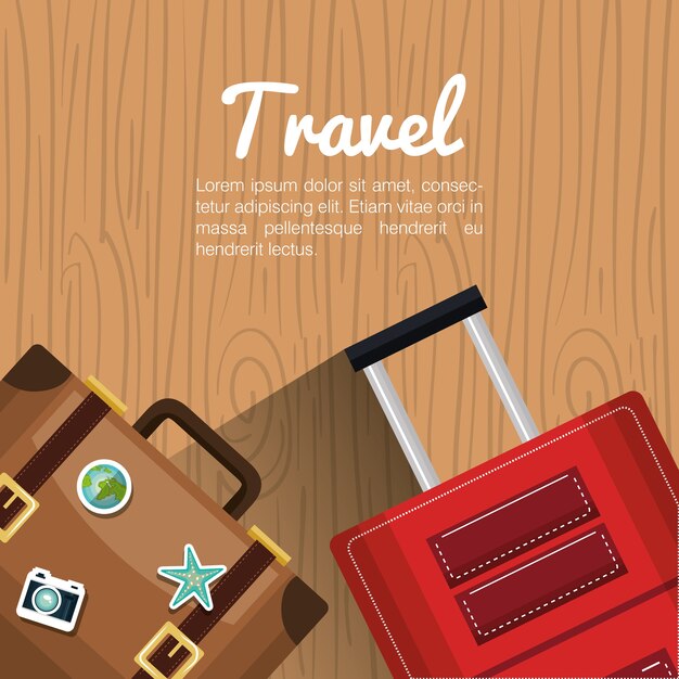 Vector travel two suitcase vacation design