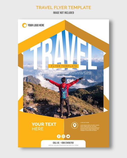 Travel typography flyer design fully editable