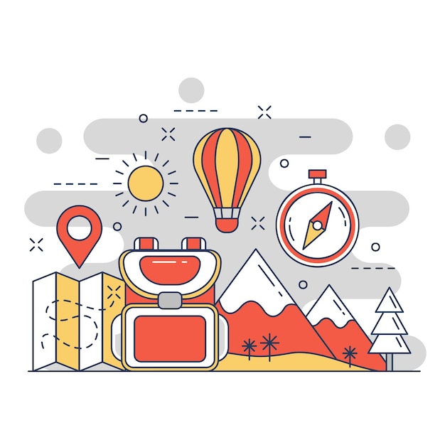 Vector travel vacation concept website illustration design 2