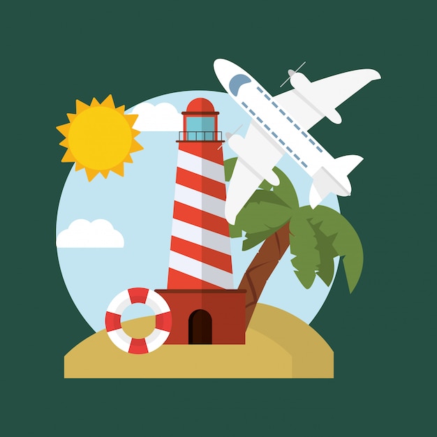 travel vacation or holidays related icons image 