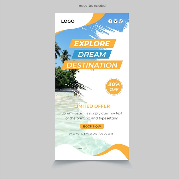 Travel Vacation Instagram stories Web Ad Marketing Banners premium vector