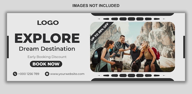 Travel web banner and facebook cover design tamplete