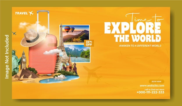 Travel web banner template design