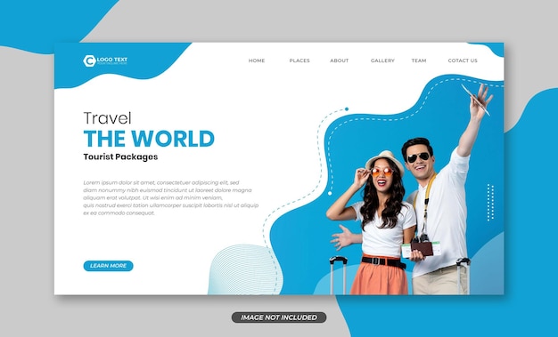 Travel the world beautiful landing page template