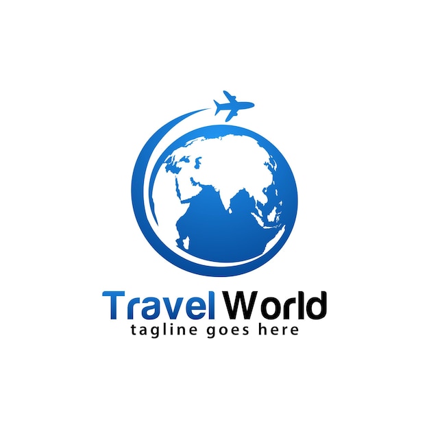 Travel world logo design template