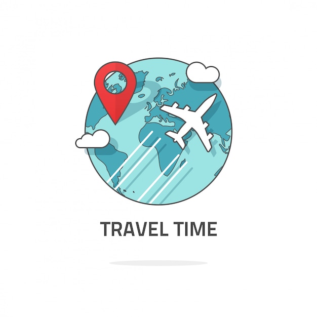 Travel and world trip logo around the wold