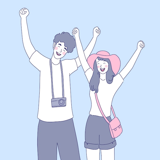 Traveler couple illustration