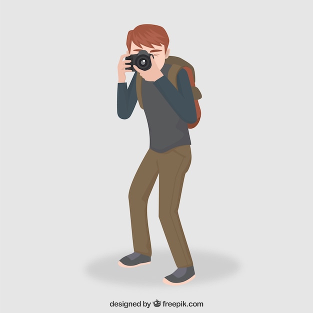 Traveler with a camera illustration