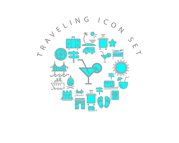 Traveling icon set design