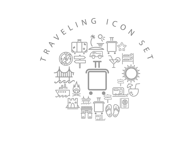 Traveling icon set design