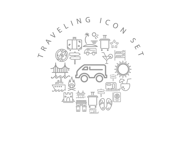 Traveling icon set design