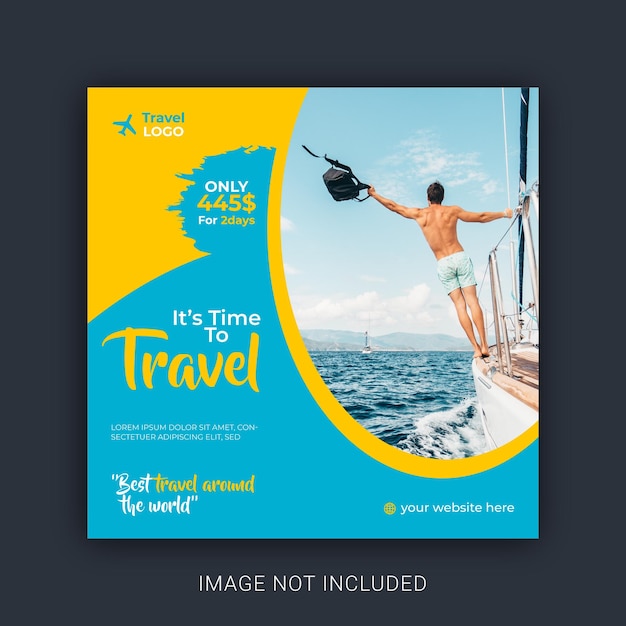 Traveling social media and instagram post template