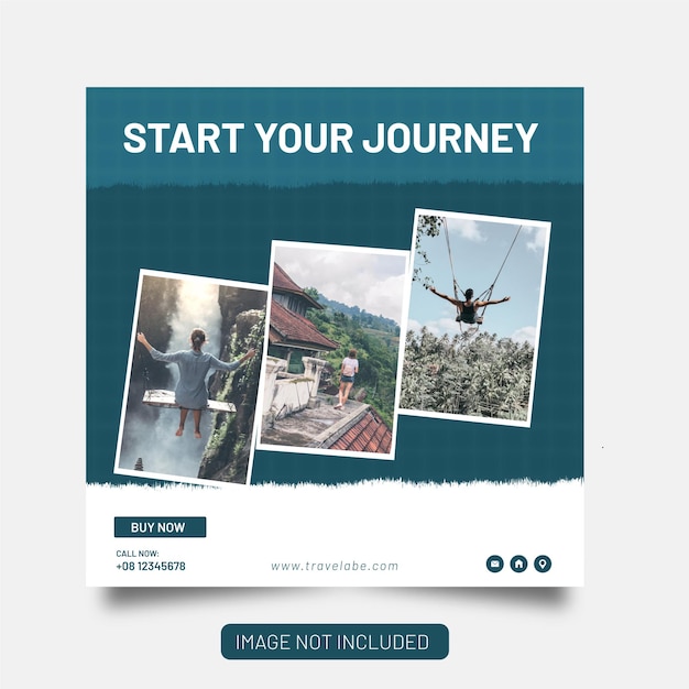 Traveling Social Media Post Template and Instagram Post