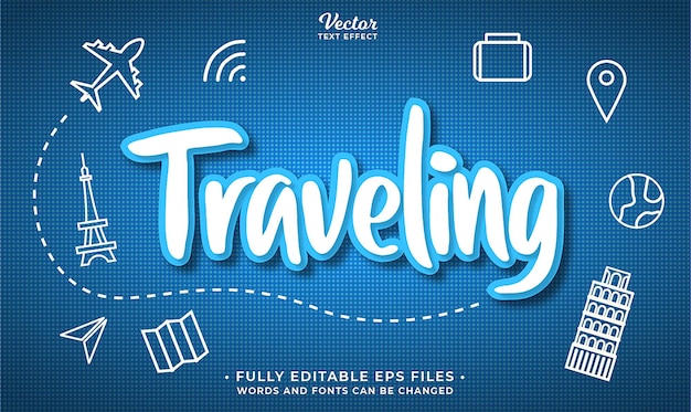 traveling text effect editable eps cc