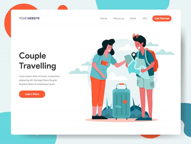 Travelling Couple banner for landing page