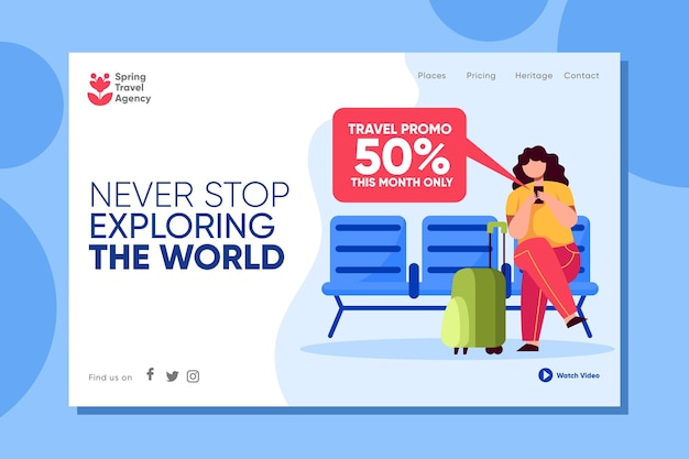 Travelling sales home page illustrated