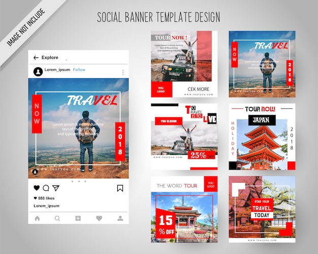 Travelling Social Media Banners for Digital Marketing