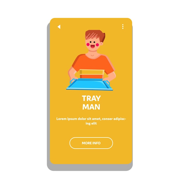 Tray food man vector