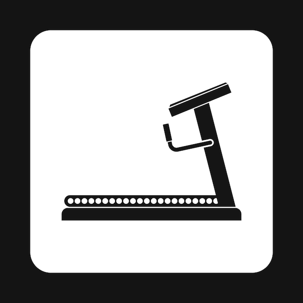 Treadmill icon in simple style on a white background