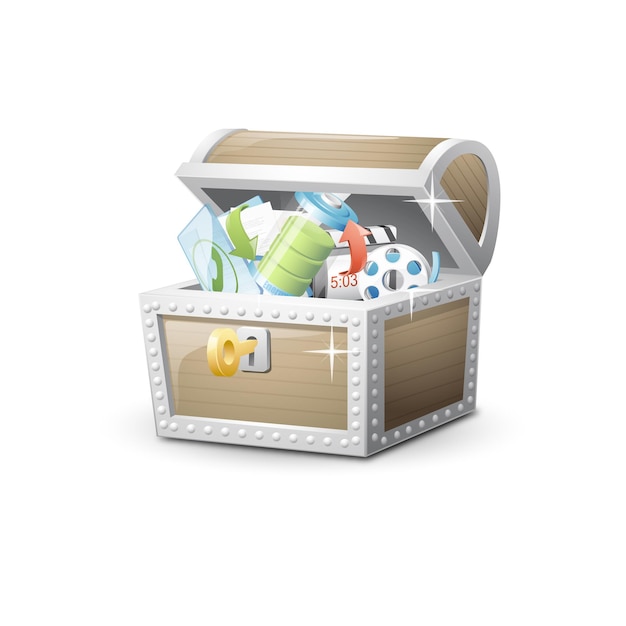 treasure box 3d vector illustration