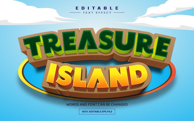 Treasure island 3D editable text effect template