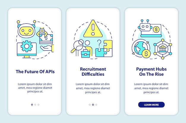 Treasury management trends onboarding mobile app screen