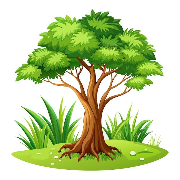 Tree 2d animation style vector design