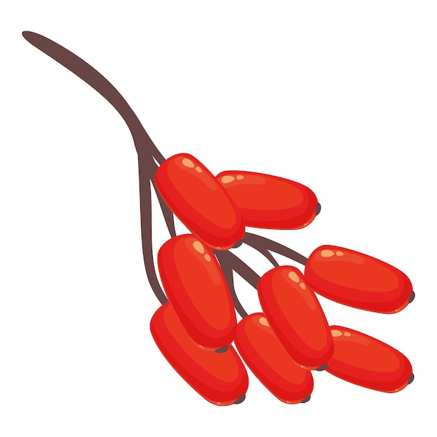 Vector tree barberry icon cartoon vector goji fruit natural organic