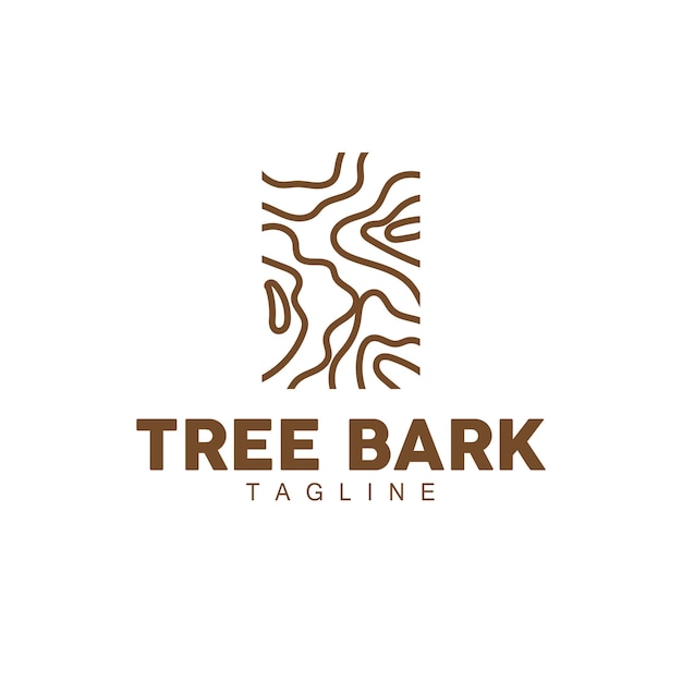 Tree Bark Logo Wood Tree Simple Texture Vector Design Symbol Illustration