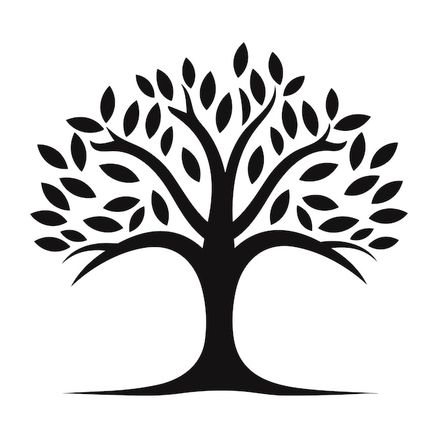 A tree black color logo icon of vector