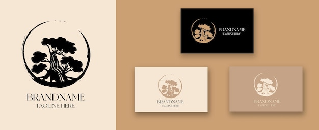 Tree bonsai logo design