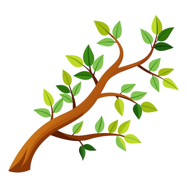 Vector tree branch clipart cartoon style vector illustration