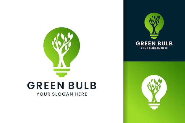 Tree in bulb logo design smart green life