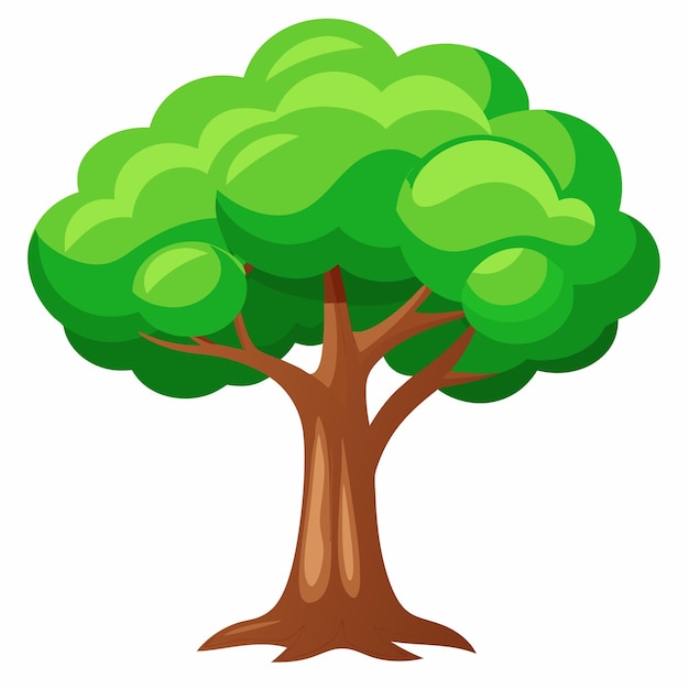 Vector tree clipart cartoon style vector illustration